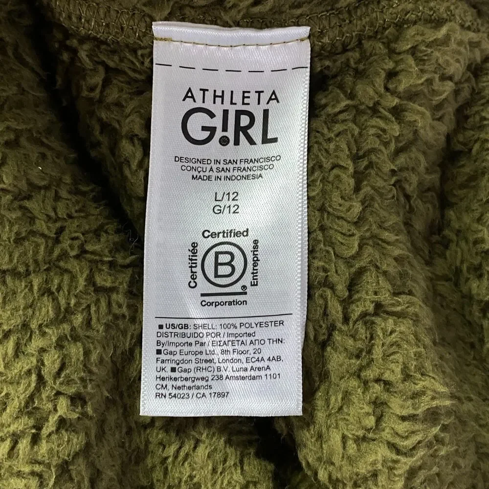 Athleta 2023 So Toasty High Pile Fleece Sherpa Jacket Girl's Size 12